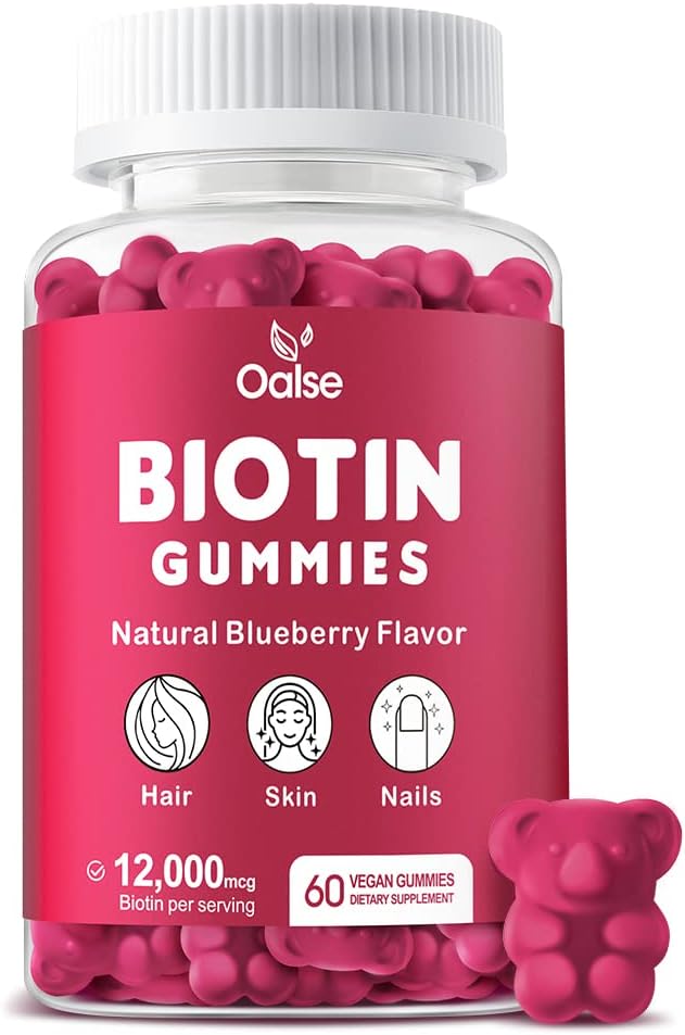Biotin Gummies, Biotin Eksperti, Qızıl Qiymət Yağı, Multivitamins və oksigen dəstək Saç Skin və Qadınlar üçün Nails Sağlamlıq [60 Count (Paket 1)]