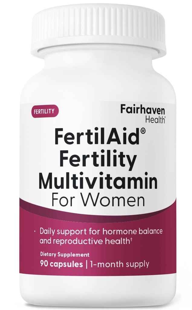 Fairhaven Health FertilAid for Women | Prenatal Vitamin Fertility Supplements for Women | Conception for Her with Vitex and Folate | Support Cycle Regularity and Ovulation* | 90 Capsules