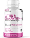 Naturens Fusions Nutri Lutein 20mg Eye Vitamins Complex - Triple Carotenoid Formel - Lutein och Zeaxanthin - Innehåller Zink, vitamin A, C, D3, E, Folate - 60 kapslar - Ögonhälsotillskott