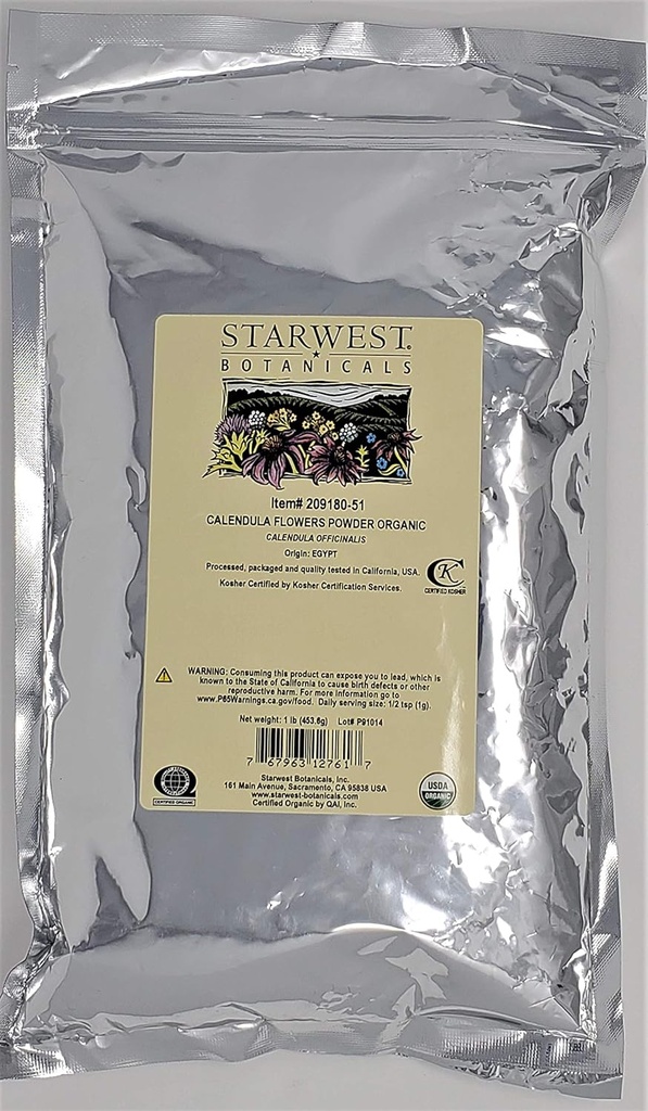 Starwest Botanicals Organic Calendula Квіти порошок, 1 фунт