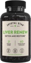 Crystal Star Liver Renew, 60 Capsules, Herbal Liver Cleanse supplement that Supports Normal Liver Function " Promotes Toxin Release - Milk Thistle, Non-GMO