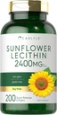 קרלייל Sunflower Lecithin Softgel קפסולות | 2400 מ"ג | 200 Count | Rich in Phosphatidyl Choline | Non-GMO, Soy Free, Gluten Free
