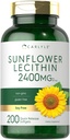 Carlyle Sunflower Lecithin Softgel Capsules | 2400mg | 200 Pills | Rich in Phosphatidyl Choline | Non-GMO, Soy Free, Gluten Free Supplement