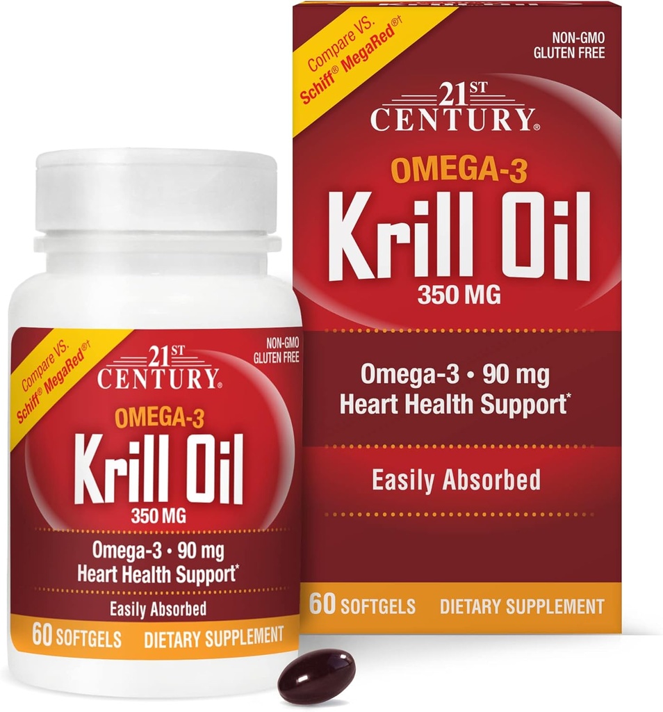 21世紀のKrillオイル300のmgのSoftgels、60の計算
