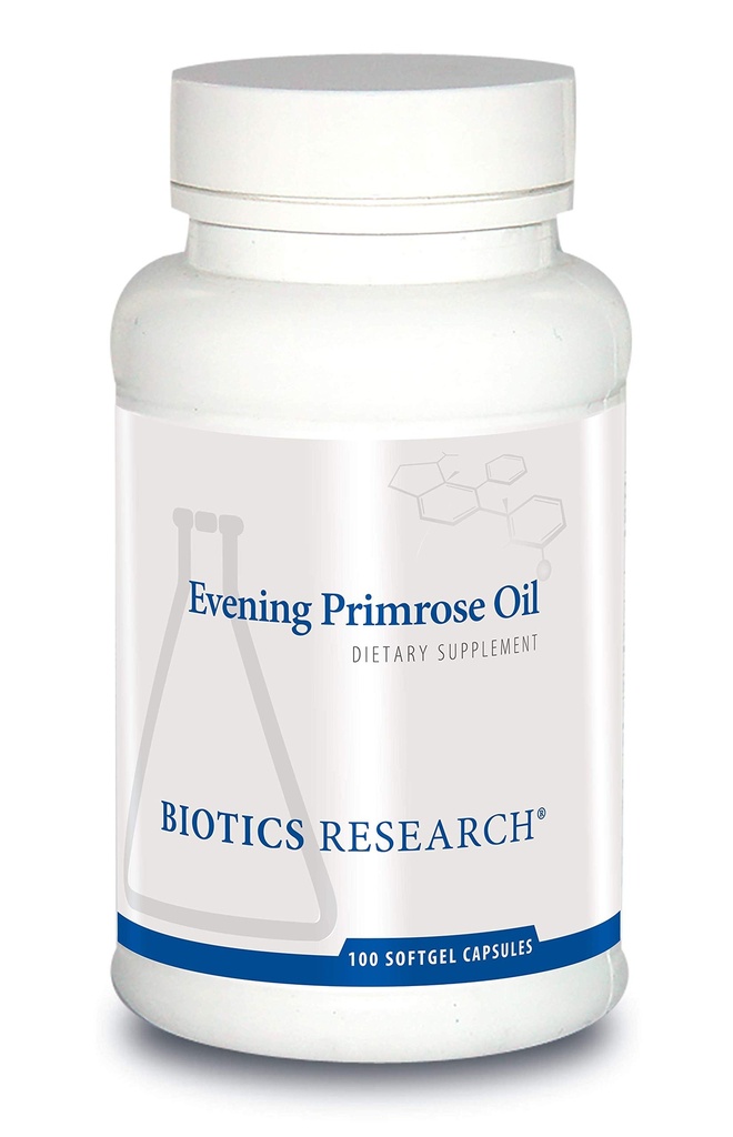 Biotics Research Evening Primrose Oil Potent Gamma Linolenic Acid GLA Source, Linoleic Acid, Healthy and Balanced Body Response, Cardiovascular, Neurological, Skin, Women’s Health. 100 Softgels