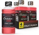 Pedialyte Sport Electrolyte Drink, Fast Hydration med 5 Key Electrolytes för muskelstöd före, under och efter träning, Fruit Punch, 1 Liter, Pack 4