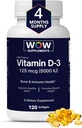 WOW supplements Vitamin D3 5000 IU Softgels, 125 mcg - Vitamin D3 5000IU supplement for powerful Bones and Immune Support - Non-GMO, Gluten Free Vitamin D 5000 IU - VIT D3 5000 IU Softgels - 120 count