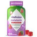 vitafusion Max Strength 10 mg Melatonin Gummies, Strawberry Flavored, Adult Melatonin Gummy Vitamin Supplement, 100 Count, 50 Day Supply