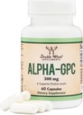 Alpha GPC Choline Creier Supliment pentru Acetilcolină (60 Conte, 600 mg Servings) Advanced Memory Formula, Focus și Brain Supplement, Focus (Fabricat în Statele Unite) de lemn dublu