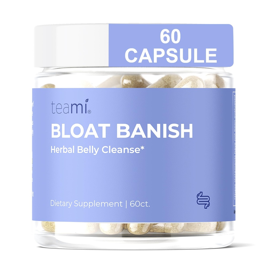 Teami Bloat Banish Fast Gas and Bloating Relief for Women - Debloat Pills to Support Digestion, Ensuring Regularity & Constipation Relief - Natural Herbal Belly Cleanse with Digestive Enzymes