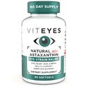 Viteyes Natural Astaxanthin, Relieve Tired Eyes & Eye Strain, Sourced from Algae, Skin Hydration, Heart & Brain Health, 4 to 8 mg Natural Astaxanthin, 90 Softgels