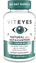 Viteyes Natural Astaxanthin, Relieve Tired Göz və Göz Strain, Algae, Skin Hydration, Heart & Brain Health, 4 - 8 mg Natural Astaxanthin, 90 Softgels