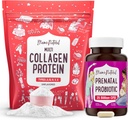 Mama Natural Prenatal Probiotic & Multi Collagen Protein Bundle - 25 miljardi KVV & 11g hidrolizēti kolagēna peptīdi grūtniecības, matu, ādas, nagu un gremošanas veselības atbalsts