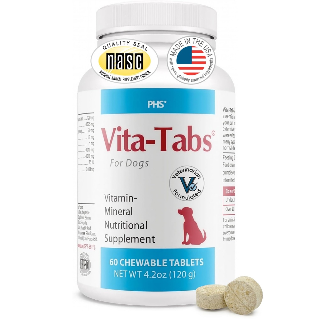 for Dogs Multivitamin & Mineral Supplement, Veterinarian Recommended Vitamin-Mineral Nutritional Support, Daily Chewable Tablets for Skin Coat Energy & Overall Wellness, 60 Chewable Tablets (4.2 oz)