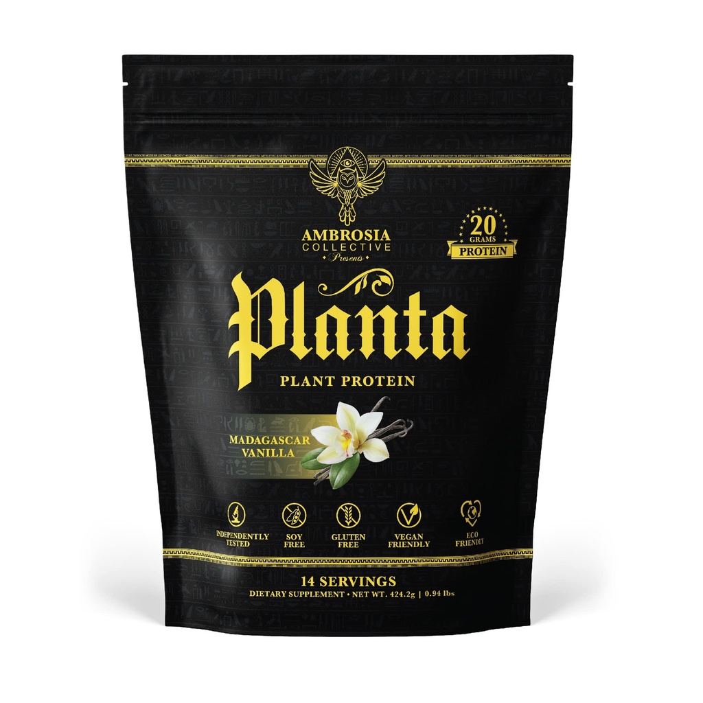 Ambrosia Plant Based Protein Powder 20g | Clean Vegan Pea Protein Powder | Gluten & Dairy Free, Keto Friendly, No Added Sugar | 14 Servings | Vanilla