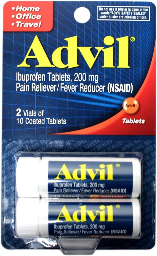 Advil Ibuprofen покриттям таблетки, 200mg, 10 Count, (Pack of 2)