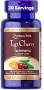 Puritan's Pride Tart Cherry Turmeric Complex, ravintolisä antioksidanttien terveydelle, 60 nopea julkaisu kapselit