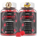 Nextdia Brain & Mood Support Gummies, Super Vitamin B Complex for Men & Women, All B Vitamin B1 B2 B3 B5 B6 B7 Folate MethyB12 with PABA, Inositol, Choline, Supports MTHFR Gene & Energy, Vegan, 120Ct
