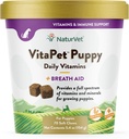 NaturVet — VitaPet Daily Putamins for Dogs – Plus Breath Aid – specifically Formulated to Provide Puppies with Essential Vitamins, Minerals, Amino Acids " Fatty Acids (70 Soft Chews)