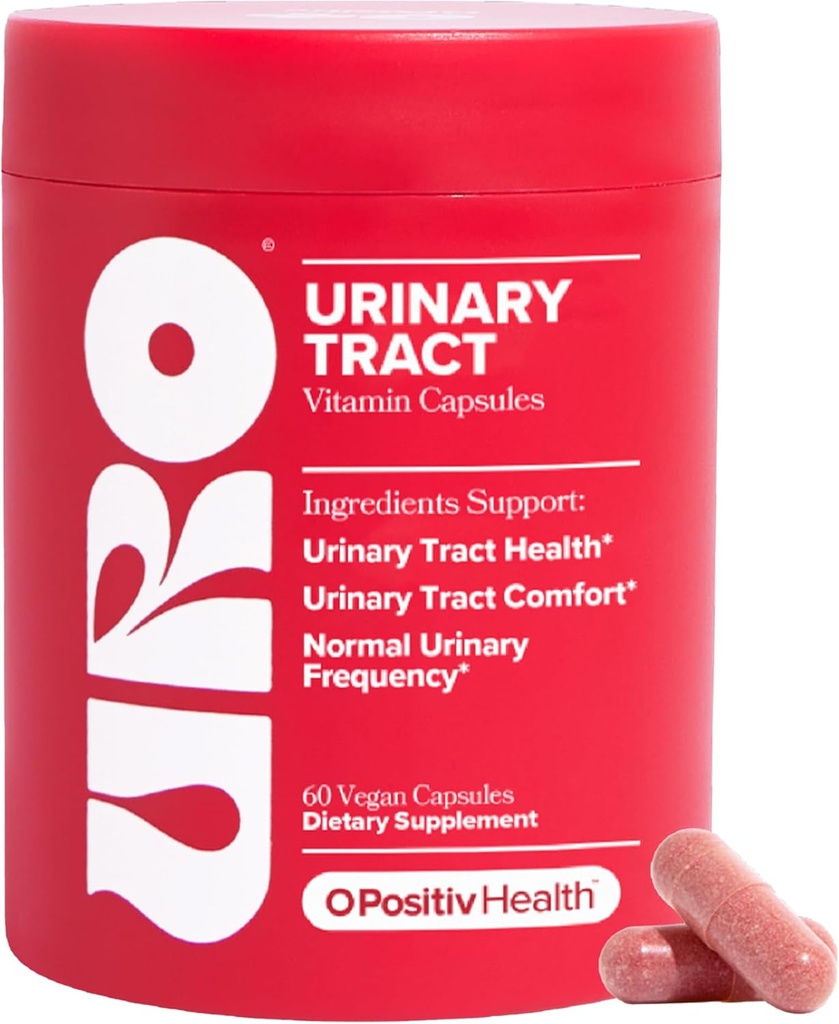 O Positiv URO Urinary Tract Health Supplemento per le donne, 60 conte (Pack of 1) - Vitamine di supporto urinario con Pacran Complete Cranberry Extract, D-Mannose, & Vitamina C - Vegan & Gluten-Free