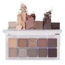 BINGBRUS 10 צבעים Dark Brown Gray Eyeshadow Pallet, High Pigmented Matte Shimmer Eyeshadow, Natural Neutral Shiny Eyeshadow Ultimate Makeup Palette, Vibrant Make Uplets Kite Shimmer Eyeshadow