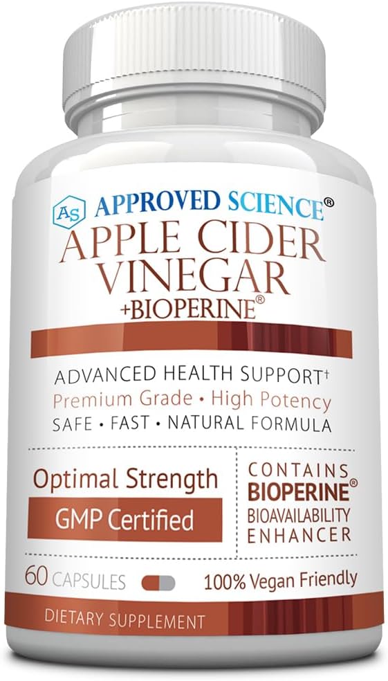 Одобрени наука Apple Cider Vinegar капсули с 'The Mother' и BioPerine . . . . . . . . . .