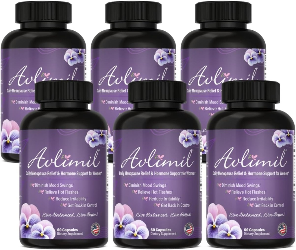 Hormona-balantzea eta Menopausia | Mood Swings, Hot Flashes, Night Sweats & Irritability - Isoflavones, Black Cohosh, Raspberry, Valerian, Sage, Red Clover, Le Balmonm - 60 Count (6)