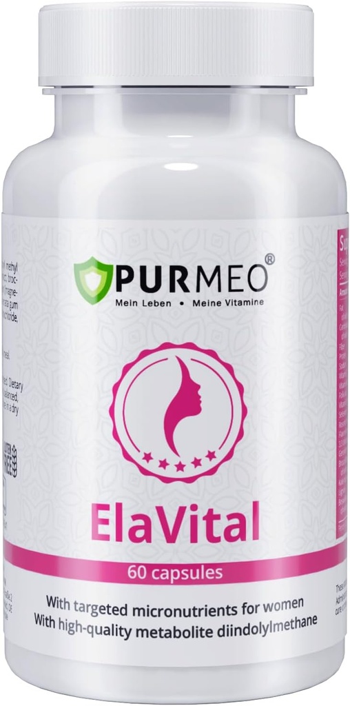 Complexo DIM alemán para mulleres - Confiado por Marien Apotheke (Est. 1903) - Balance hormonal e apoio á saúde do peito con Sulforaphane, Flaxseed & Multivitaminas - Vegan, 60 cápsulas