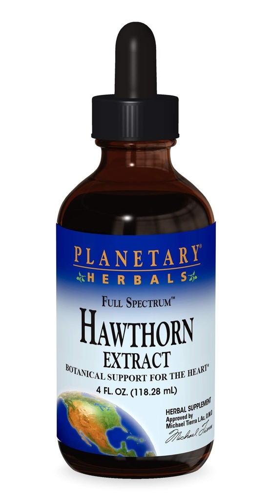 Planetary Herbals Full Spectrum Hawthorn Liquid Extract Supplement, 4 Fluid Ounce