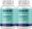 BESTVITE Melatonina 20mg (240 Cápsulas vegetarianas) (120 x 2) - Sem Estearatos - Vegan - Não OGM - Gluten Free