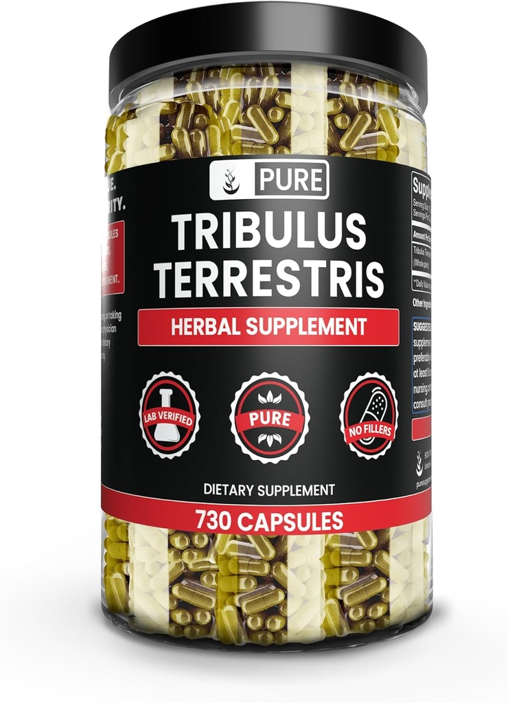 Tribulus Turrestris, no Magnesium หรือ Rice Plugers, บริสุทธิ์เสมอ, Labified (730 Capsulues).