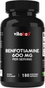 Benfotimin 600 mg – 180 Vejetaryen Capsules – Fat-plastik Vitamin B1 Supplement