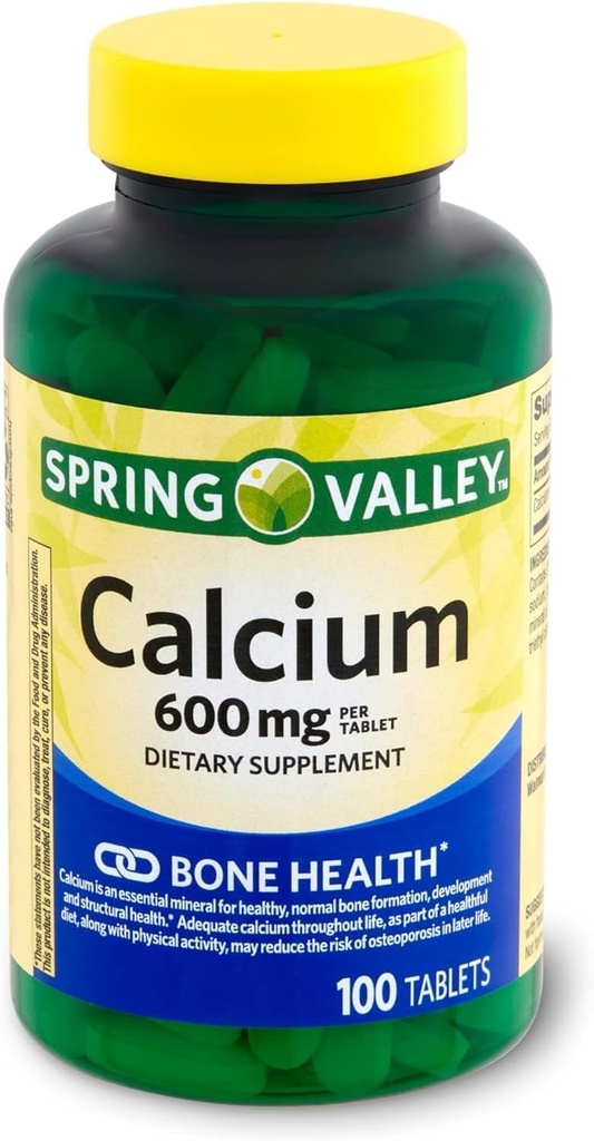 עמק האביב Calcium 600 מ"ג, טבליות דיאטה, בריאות העצם, 100 הרוזן +