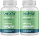 BESTVITE Vitamine B12 (Methylcobalamine) 1000mcg (480 Vegetarische Capsules)(2 x 240) (Methyl B12) - No Stearates - Vegan - Non GMO - Glutenvrij