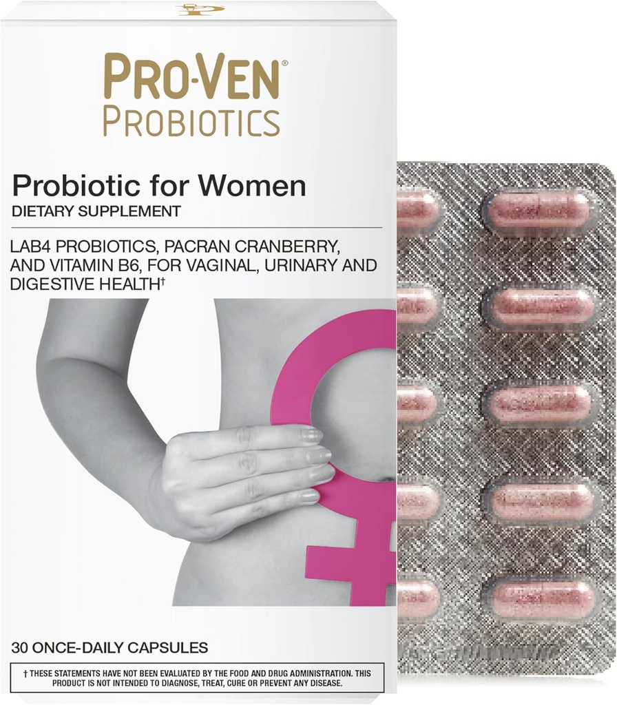Probiotika for kvinner | 17,5 milliarder CFU | Vaginal, Urin Tract & Digestive Helse | Lactobacillus Acidophilus, Cranberry & Vitamin B6 | 30 kapsler | Vegetarisk, Glutenfri og saltvannsfri
