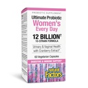 Natural Factors Ultimate Probiotic Women's Every Day - Digestive Health Support Supplement - Probiotic Supplement for Urinary Tract & Vaginal Health Support - 60 Vegetarian Capsules (60 Servings)