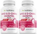 Myo & D-Chiro Inositol Plus Supplement Blend, гормональный баланс, здоровая овуляция и общая оздоровительная поддержка для женщин, фертильности и здоровья во время беременности (2 пакета)