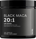 Black Maca Root - Ultra High Potency 20:1 Extract - Single Origin, Wildcrafted & Highly Interd - Third-Party Lab Tested - 120 Capsules