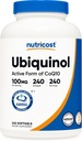 Nutricost Ubichinol Softgels (100mg, 240 Softgels) - Superior Absorption Antioksydant 124; Active Form of CoQ10 - Gluten Free, Non-GMO