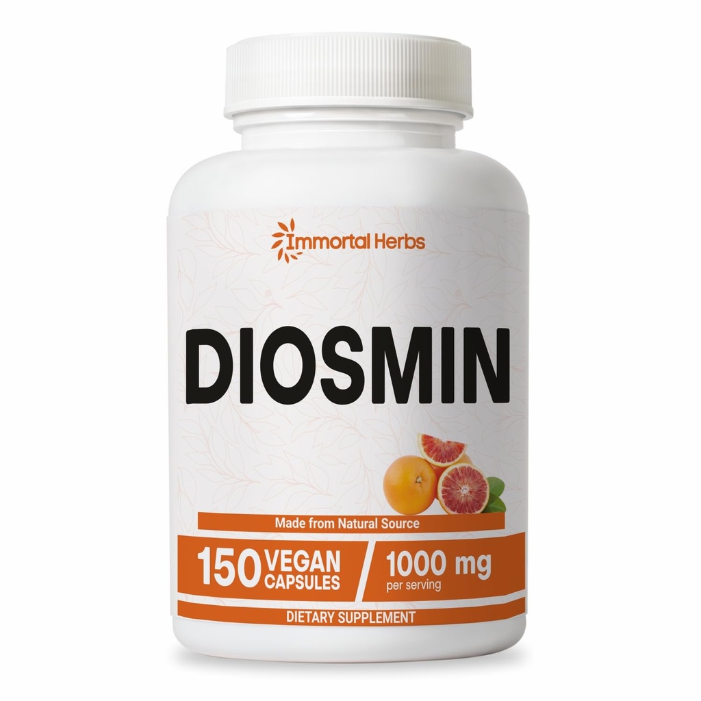 Pure Diosmin 1000mg Complex Formula, 150 Capsules, Citrus Bioflavonoids Rich Fruit Extract, 100% Vegetarian, Non-GMO & Gluten Free Diosmin Supplement