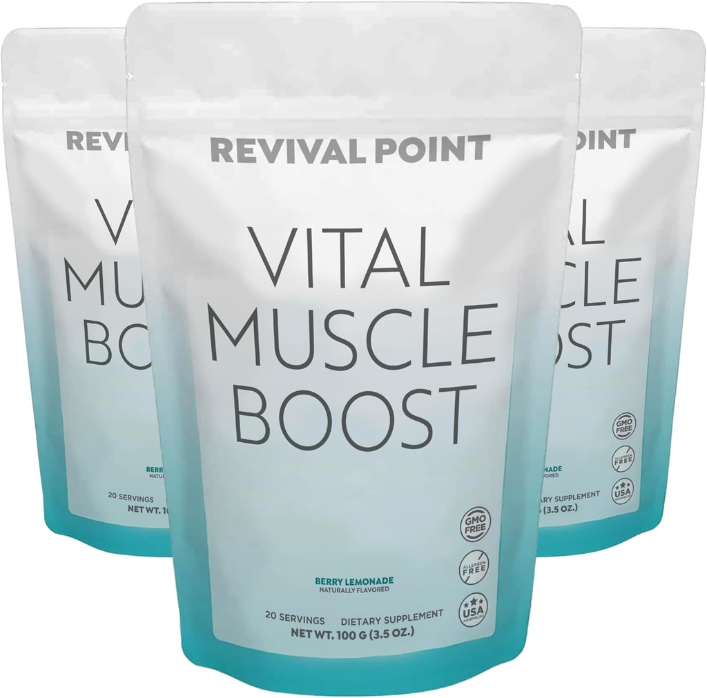 Vital Muscle Boost- Premium MyHMB e Suplemento de Vitamina D3 para Adultos – Patented HMB Powder 3000mg- para Músculos Saudáveis, Energia e Vida Ativa Vibrante - Suporta Síntese e Força de Proteína