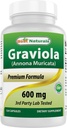 Best Naturals Graviola כמוסות אןונה Muricata, 600 מ"ג, 120 הרוזן