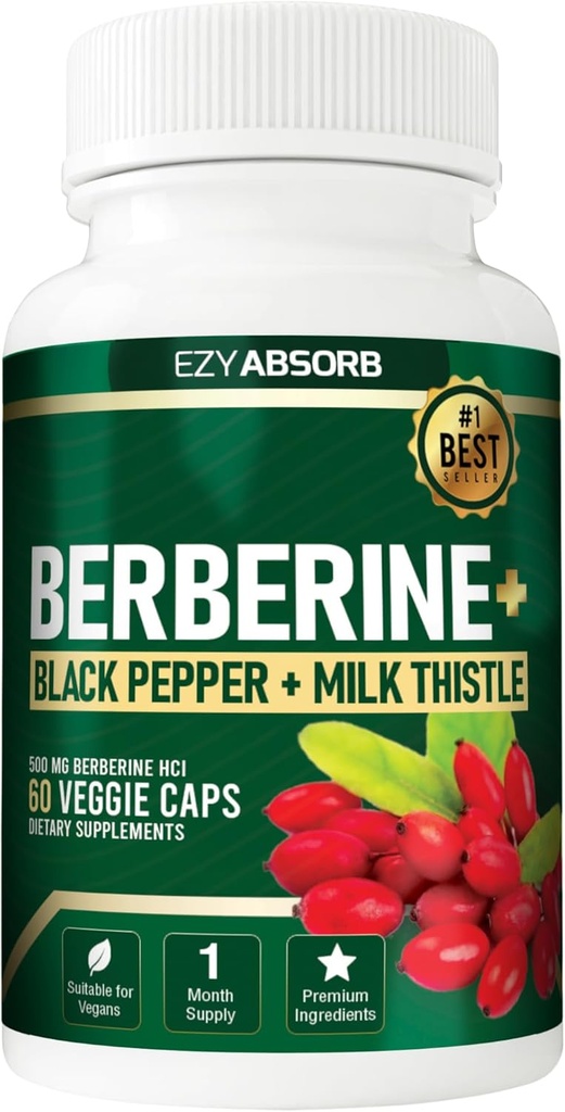 Glutenvrije Berberine 500mg, 60 Veggie Capsule w/LA-3 AMPK Metabole Activator