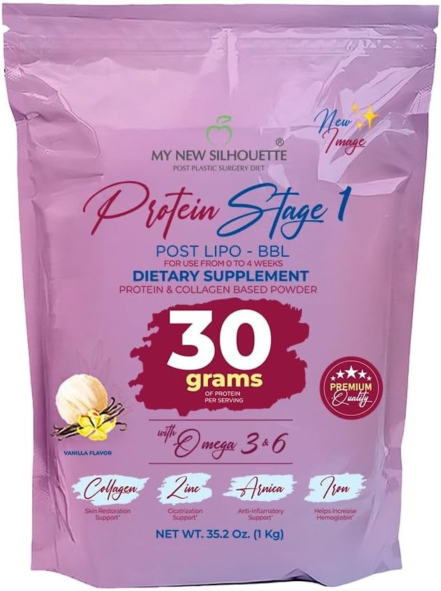 MI NUEVA SILUETA My New Silhouette Protein Post BBL Stage 1 (vainillA) omegas 3, 6, 9 potentiellt med trettio gram protein per skaka