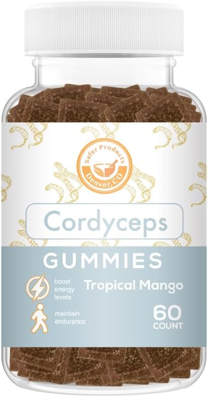 Cordyceps Seened - Võib Toetada Energiat, Vastupidavust Ja Vastupidavust - Troopiline Mango Maitse - Vegan, Mitte-GMO, Gluteenivaba, želatiin Vaba - 60 Krahv