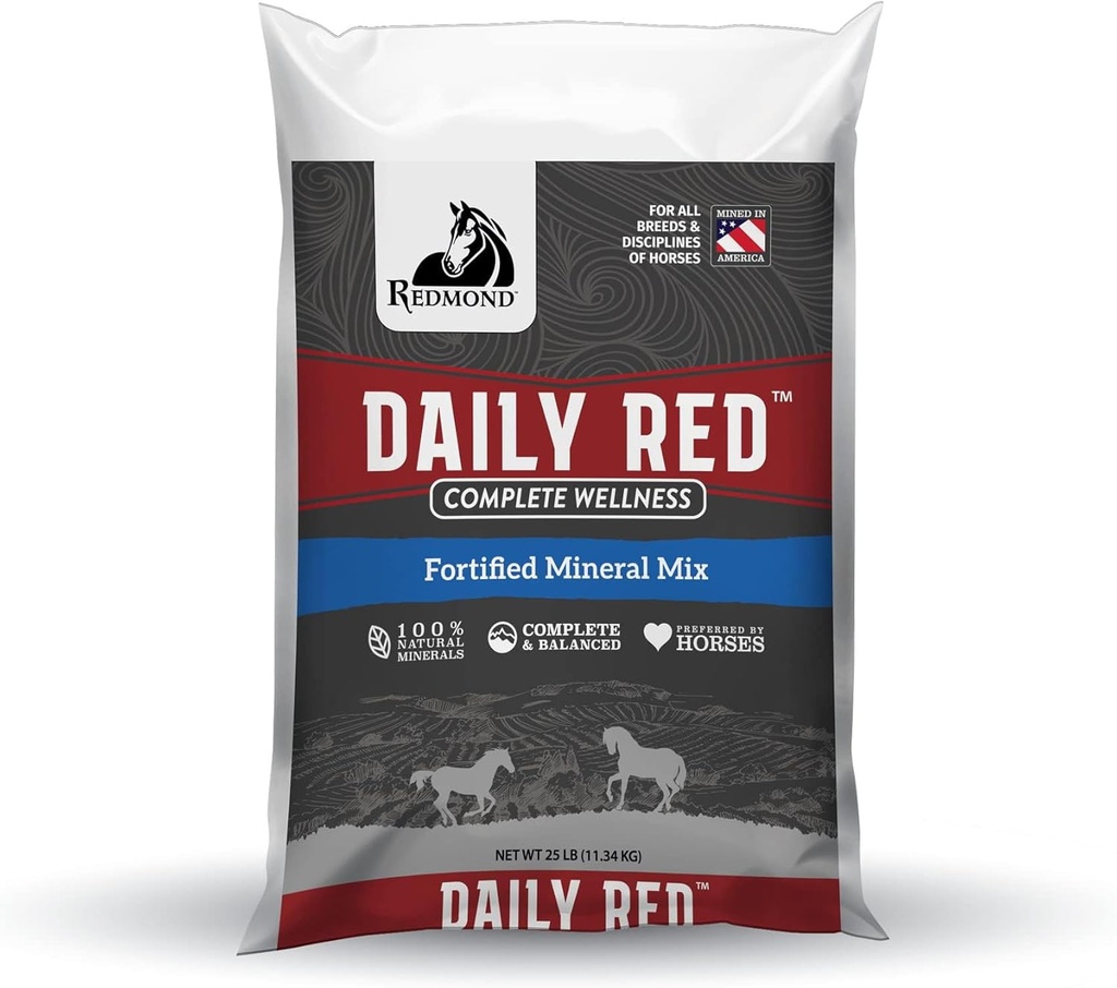 Daily Red Complete Wellness, Fortified Mineral Mix supplement for Horses, 25lb Refill Bag