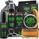 Beard Kit Beard Grooming Kit w / Beard Wash / Sampon Beard Oil Balm Brush Comb Scissor Bag e- Book Christmas Stocking Stuffers ötletek a férfiak számára