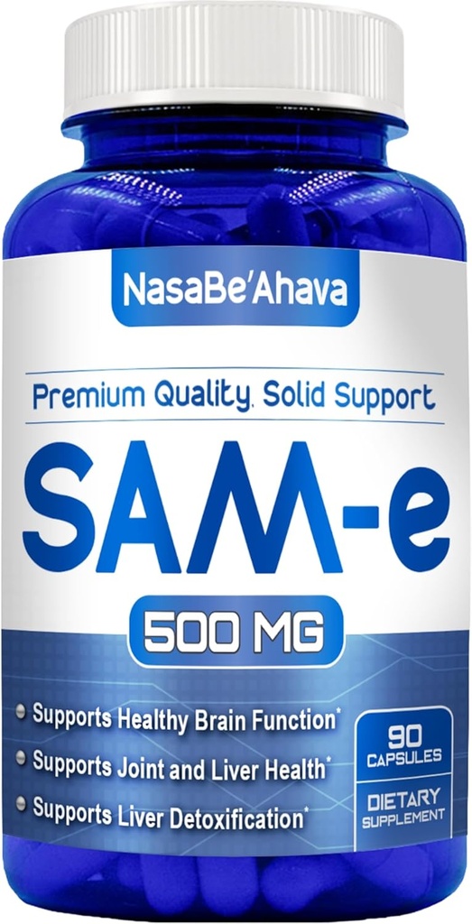 SAM-E Supplement 500mg | Easy Absorption S-Adenosyl-L-Methionine SAM-e 500mg för Bone and Mood Support Supplement | Tillverkad i USA Non-GMO och Gluten Free (90 Day Supply)