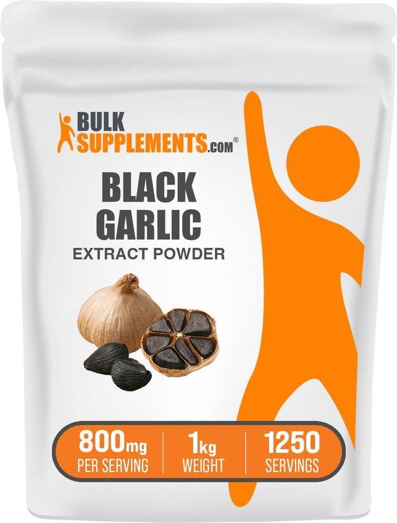 BulkSupplement.com Black Garlic cloped Recember - Alted Garlic cloped, Herball Supplement – Gulen & Gluteen Free, 800mg per Serving, 1 kg (2.2 abs) (Pack of 1).