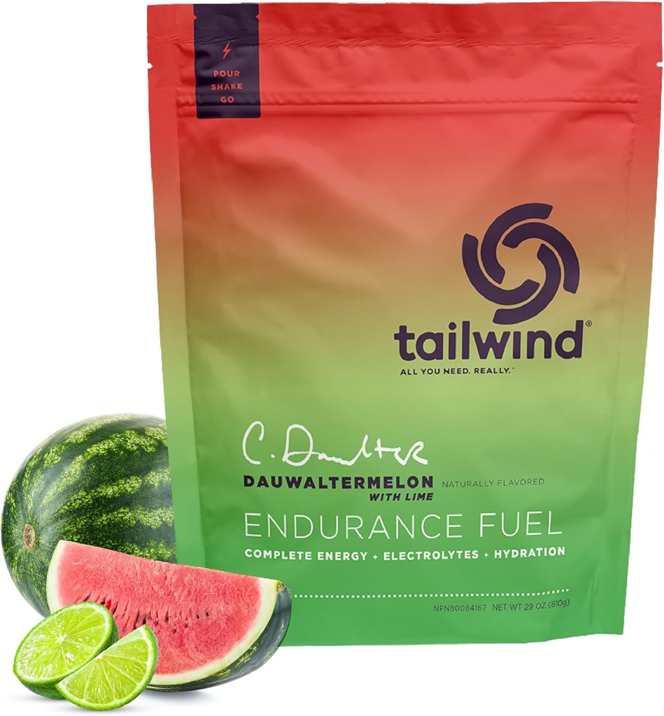 tailwind 영양 내구시간 연료, 탄수화물 & Electrolyte 스포츠 음료 혼합 분말, 글루텐 자유로운, Vegan, Dauwaltermelon, 30의 서빙